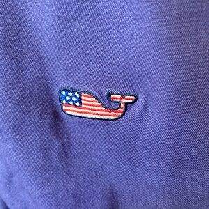 Vineyard Vines Red White and Blue Embroidered Whale Cotton Shorts - Navy size 34